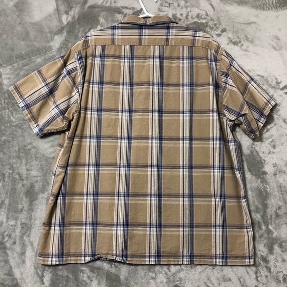 Solaris Men Brown Plaid Shirt Size XL Button Up Short Sleeve Summer Casual - Picture 9 of 12